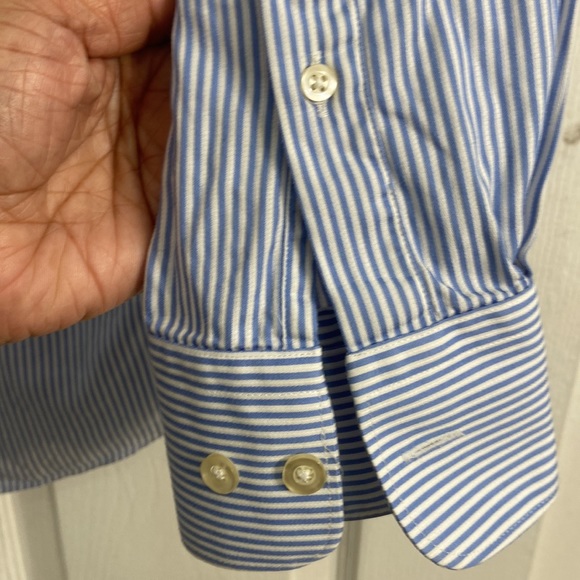 Cafe Cotton Barney sky blue stripe slim fit shirt - Picture 7 of 10